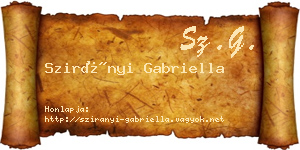 Szirányi Gabriella névjegykártya